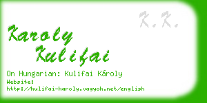 karoly kulifai business card
