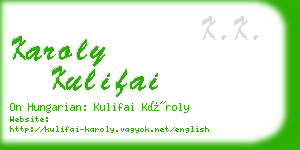 karoly kulifai business card